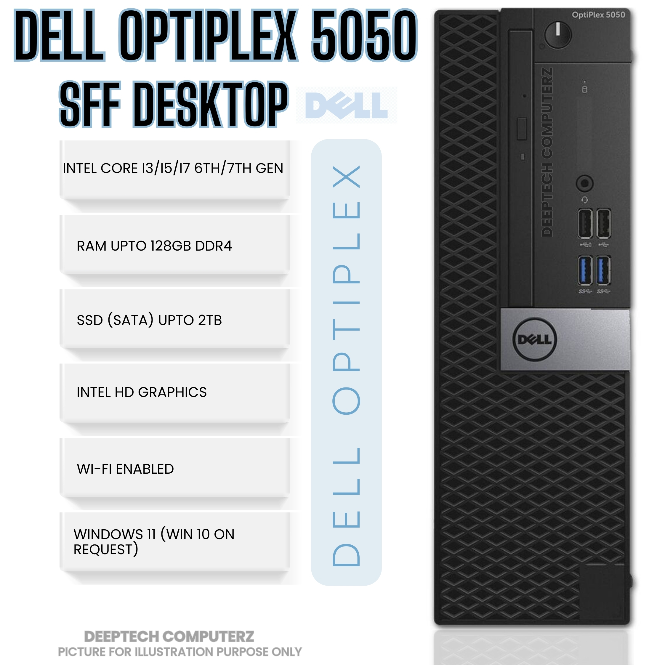 Dell OptiPlex 5050 SFF Core i7 7th Gen 64GB RAM 2TB SSD Wi