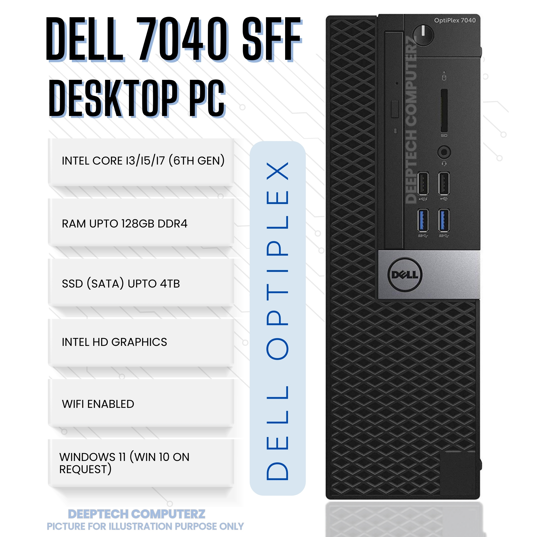 Dell OptiPlex 7040 SFF Core i7-6700 64GB RAM 2TB SSD Wi-Fi Windows