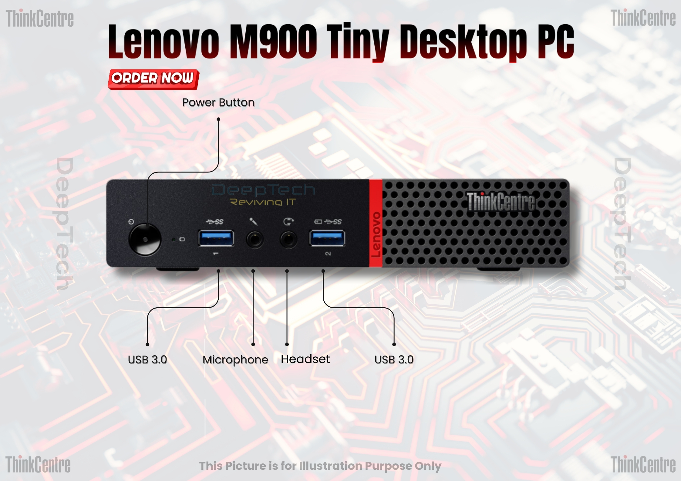 Lenovo M900 Tiny PC Core i7 6700 6th Gen 32GB DDR4 RAM 1TB SSD
