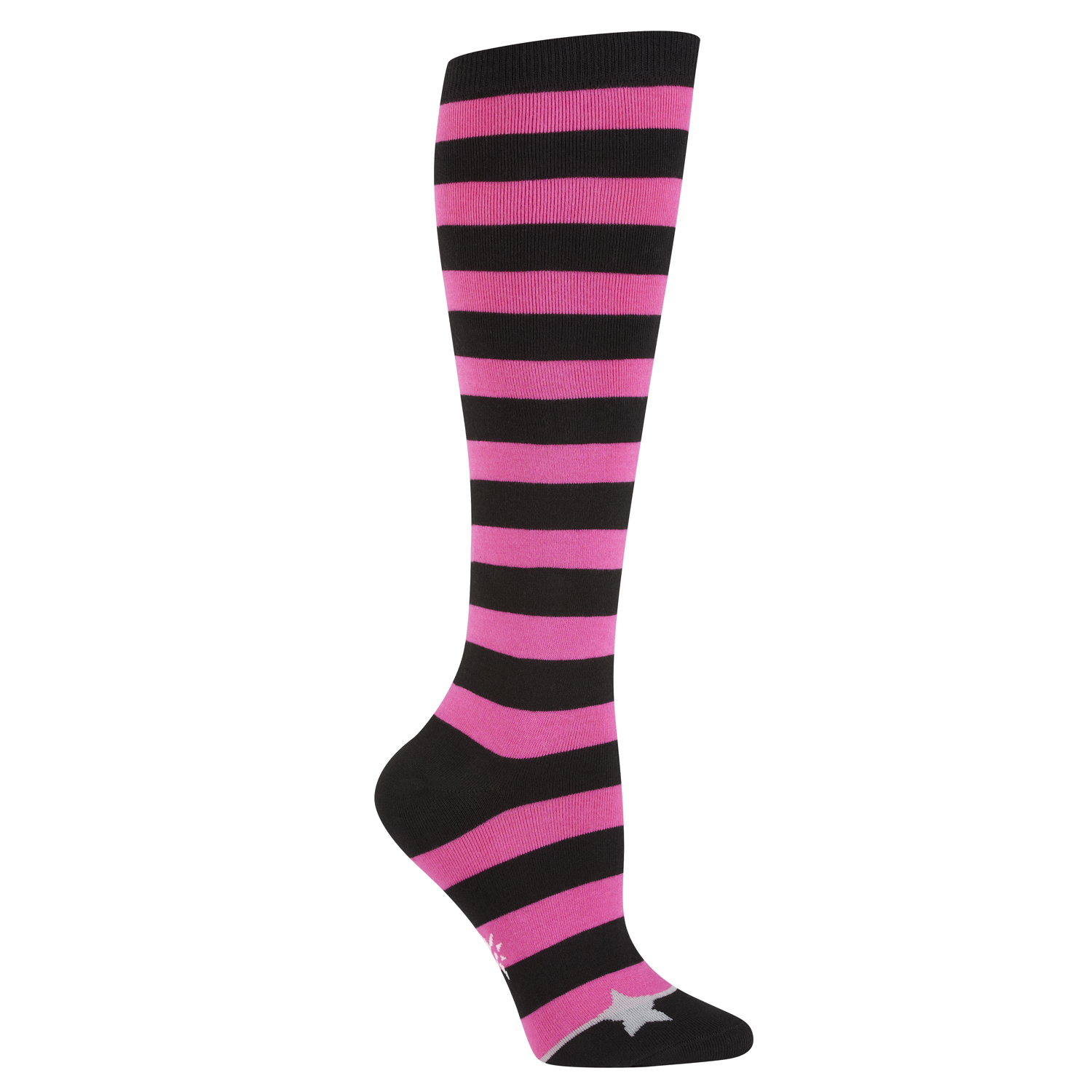 Sock It To Me Women's Knee High Socks - Bright Pink & Black