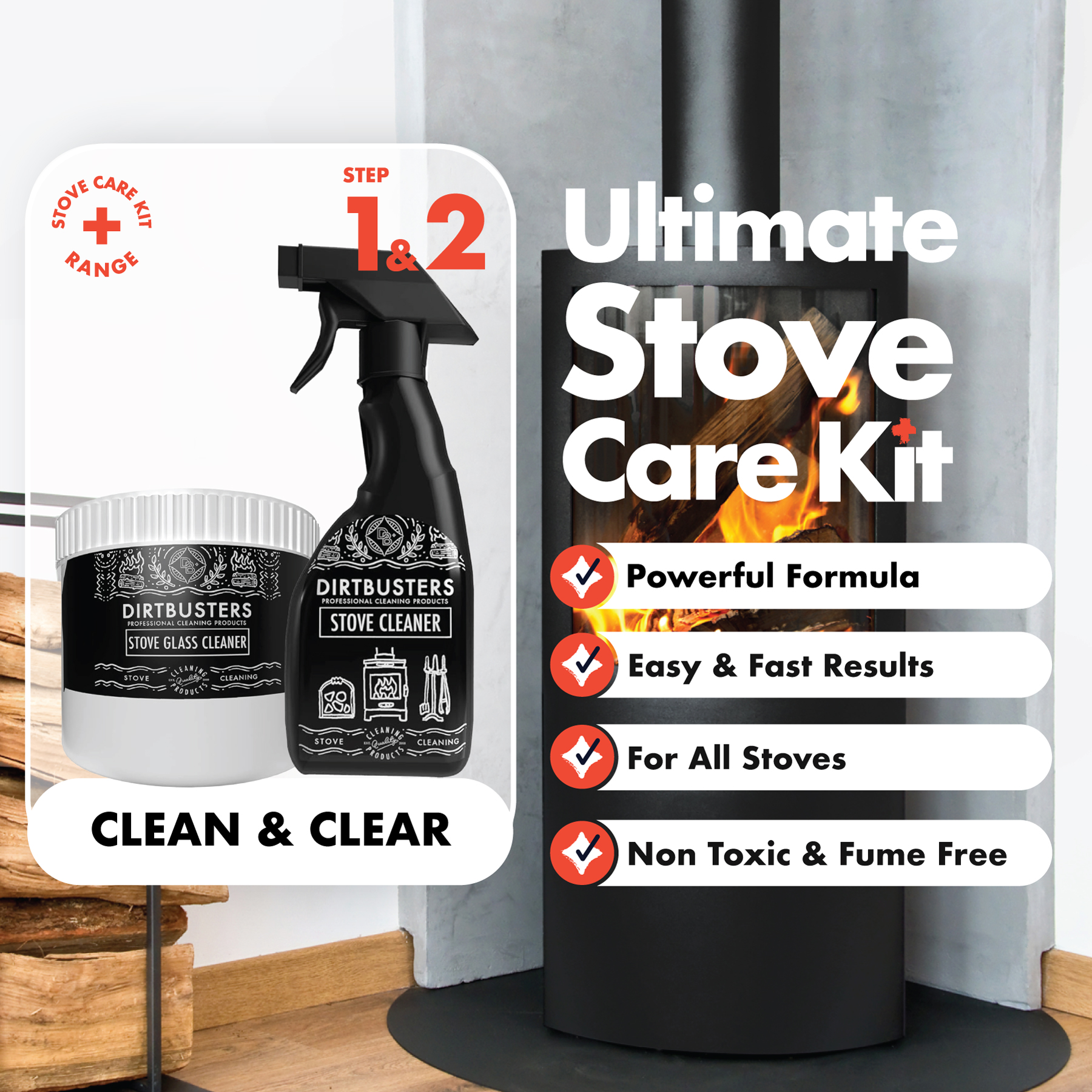 Dirtbusters Black Stove And Grate Polish For Wood & Log Burners Restorer (250ml) | Australia